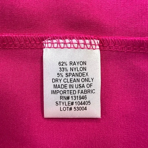 Jude Connally Ruffled Neck and Cuff Short Shift Dress in Fuschia Pink, size L - Picture 7 of 8